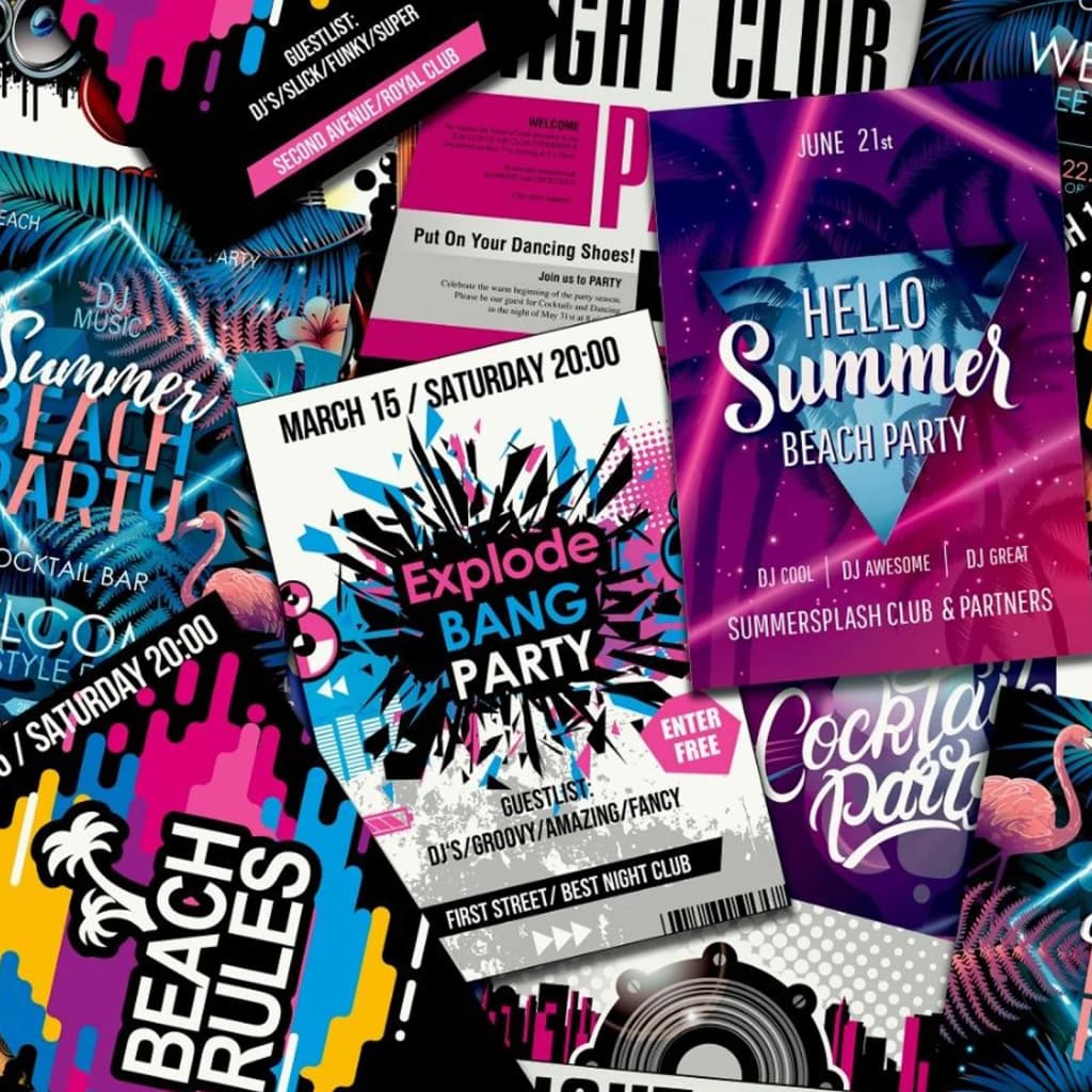 Nordwand Noordwand Tapete Good Vibe Club Plakate lila und rosa