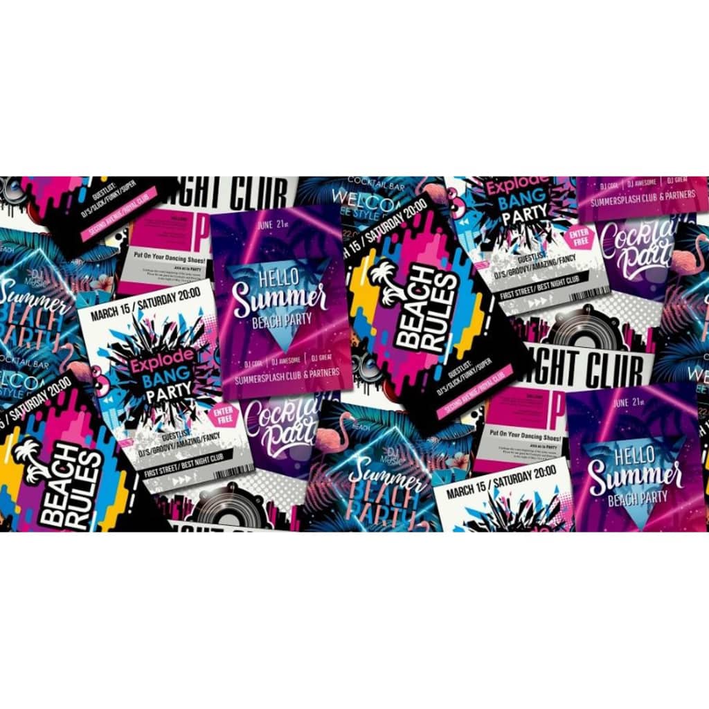 Nordwand Noordwand Tapete Good Vibe Club Plakate lila und rosa