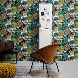 Noordwand Noordwand Wallpaper Good Vibe Club Poster Groen en oranje - afbeelding 1