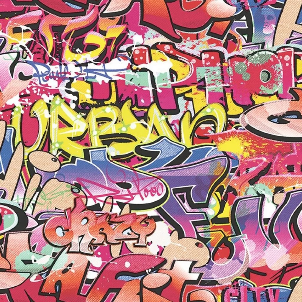 Noordwand noordwand wallpaper Good Vibes Graffiti Pink und Orange