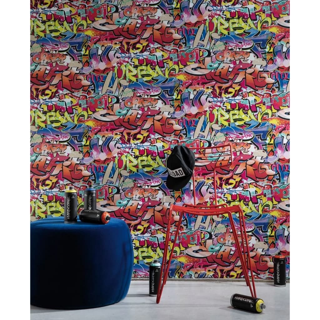 Noordwand noordwand wallpaper Good Vibes Graffiti Pink und Orange