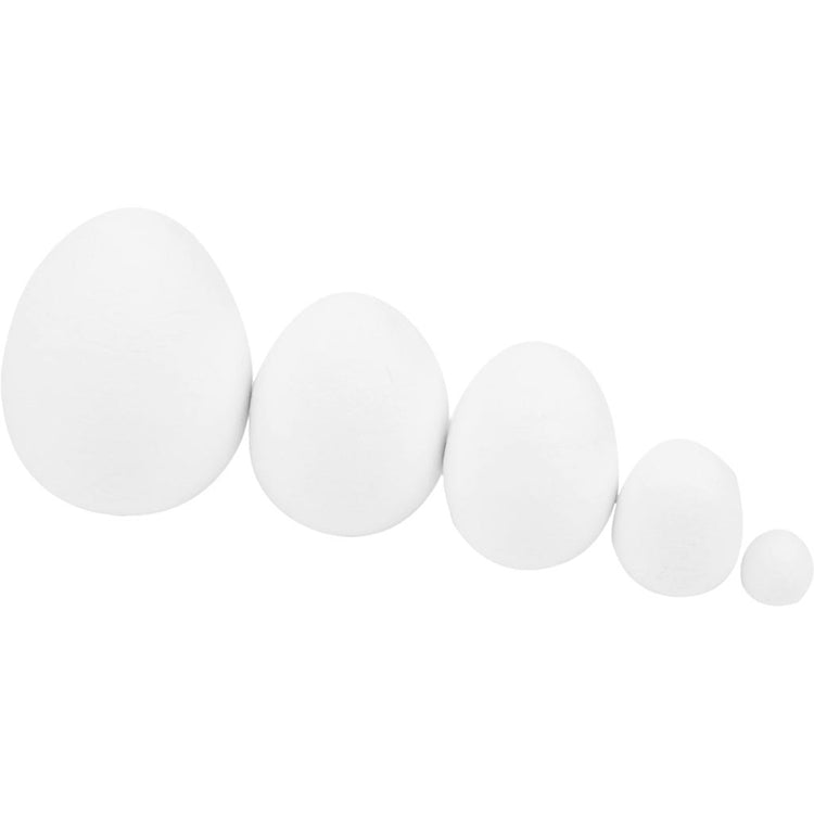 Creativ Company Egg, Dim 12+25+35+40+47 mm, Weiß, 200 Stück 1 Box