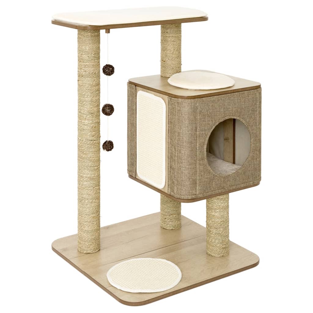 Jack und Vanille Jack und Vanillekatze Möbel Molly 56x56x86 cm Brown