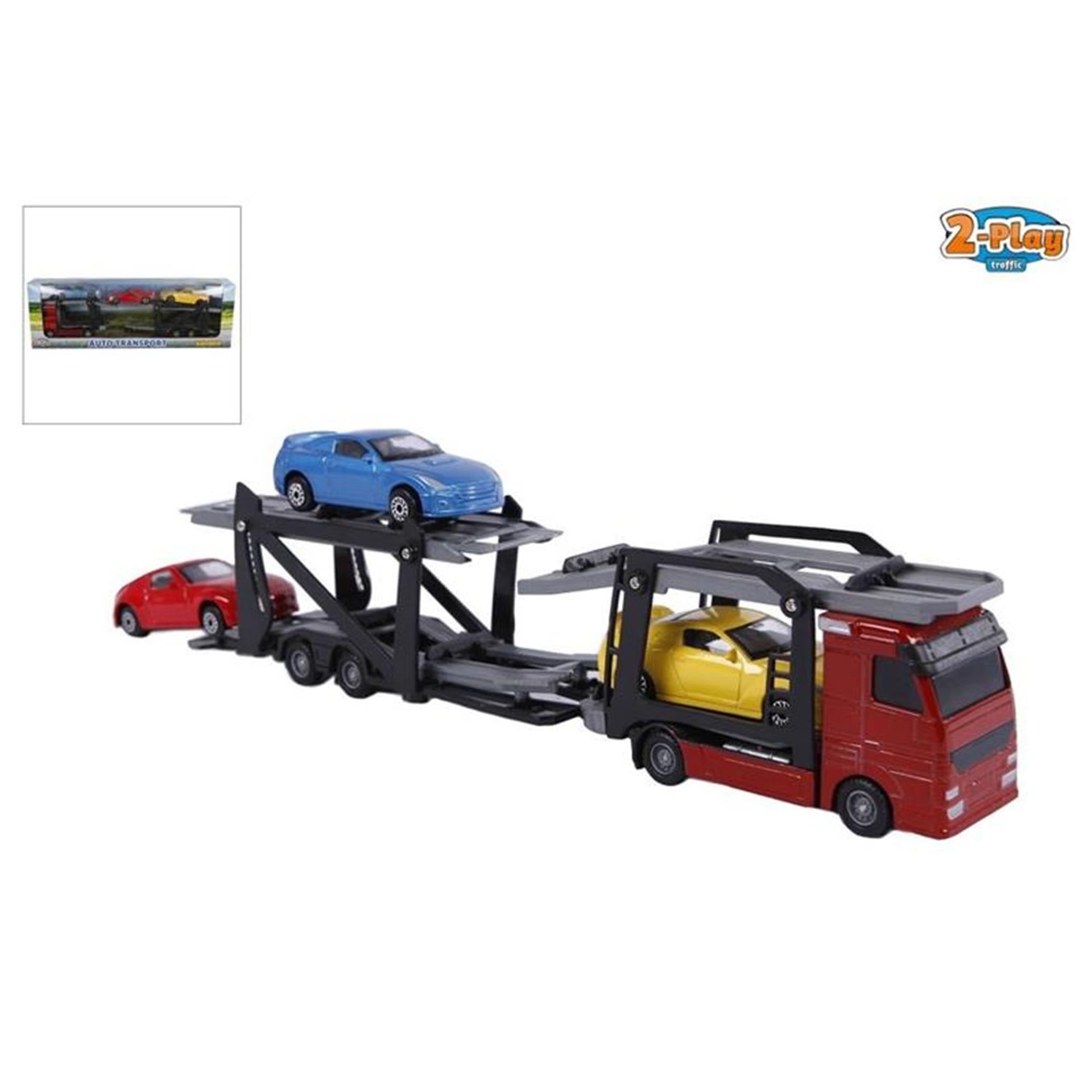 2-spielerer-Cast-LKW-Transporter mit Autos, 26 cm