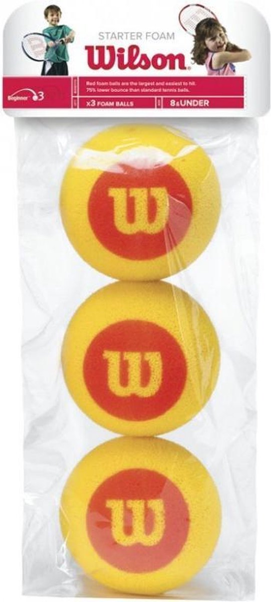 Wilson Stufe 3 – roter Schaumstoff – Tennisball – 3 Bälle