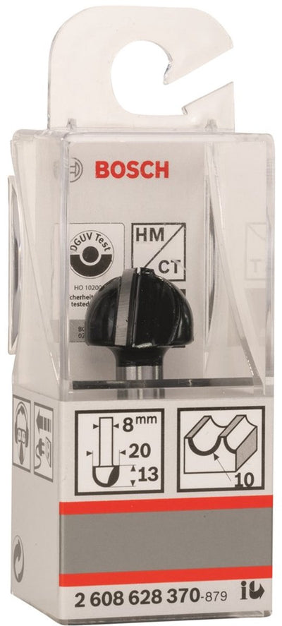 Bosch - Halbrund-Profilfräser 8 mm, R1 10 mm, D 20 mm, L 12,7 mm, G 46 mm