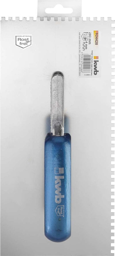 KWB Leimkelle Leimkamm Putzkelle - 280 x 130 mm - Edelstahl - Zahngröße 4 mm