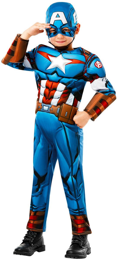 Rubies Rubies Marvel-Kostüm – Captain America, Jungen, Blau, Größe 104