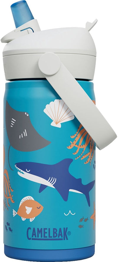 Camelbak Thrive Flip Straw Trinkflasche Kinder – 350 ml – Edelstahl – mit Strohhalm – Isolierwasserflasche – Blau