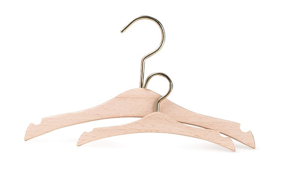 Kleiderbügel-Set aus Holz 13 cm. 3+ (6 Sek