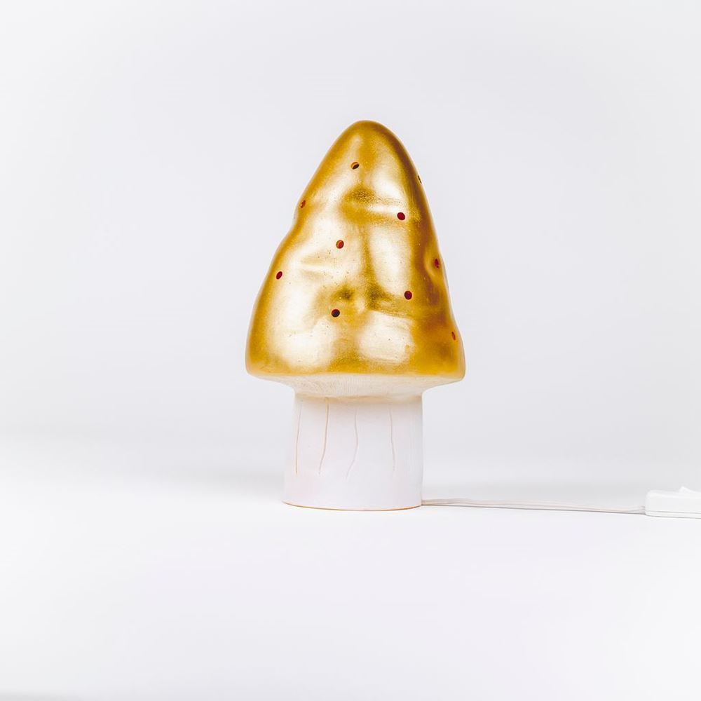 Egmont Lampenpilz gold mit Dimmer.