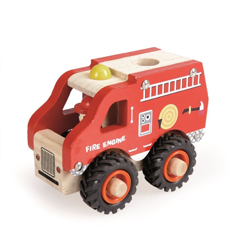 Egmont Feuerwehrauto aus Holz. fsc.13x8x10