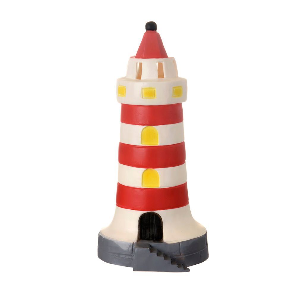 Egmont Lampe Leuchtturm rot-weiß. 17x35 cm