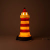 Egmont Lampe Leuchtturm rot-weiß. 17x35 cm