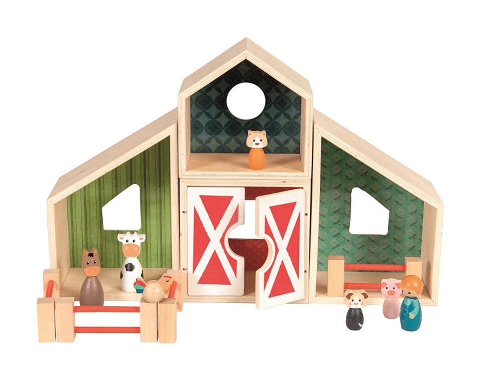 Bauernholz mit Figuren. 45x3x10 c