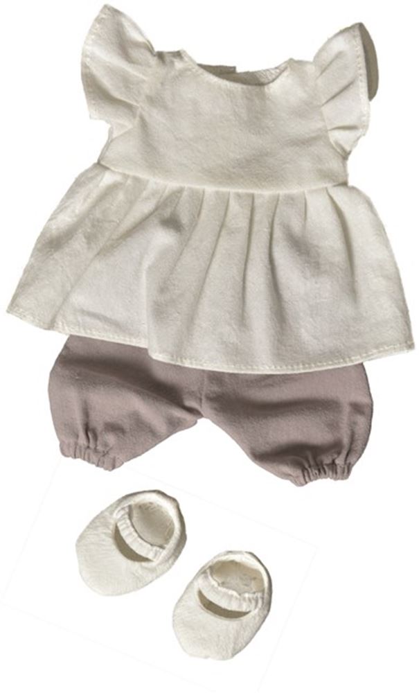 Puppenkleid-Set schokoladenweiß. 1+