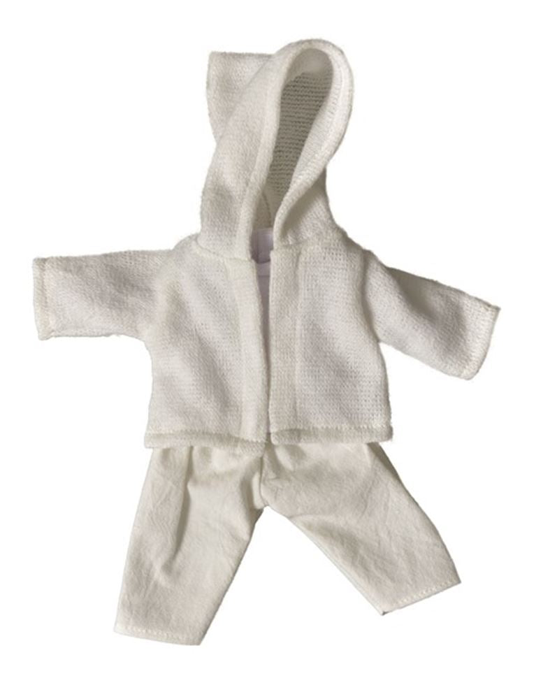 Puppenkleidungsset in Cremeweiß. 1+