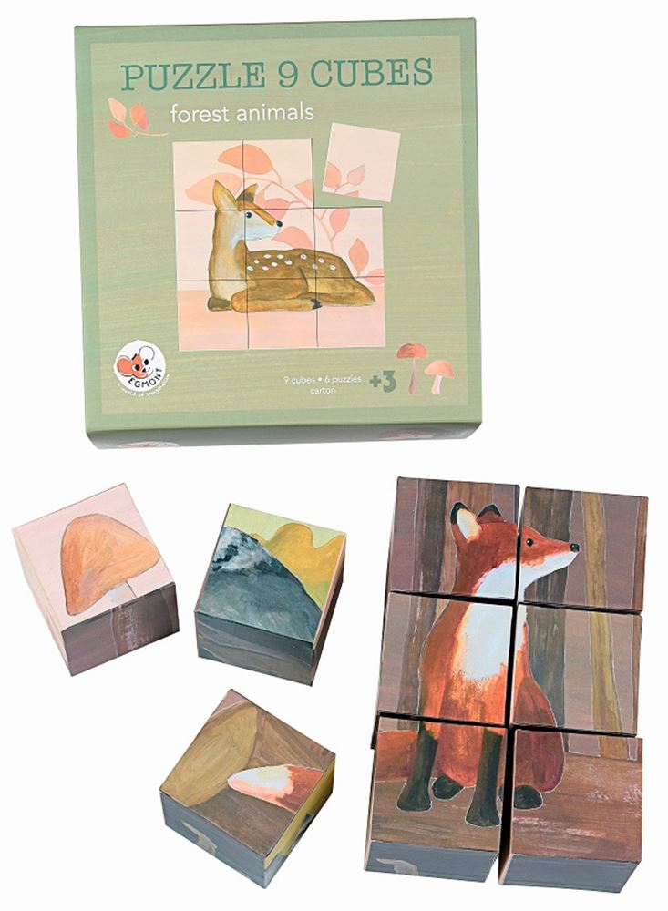 Egmont Würfelpuzzle 9 Teile Waldtiere.