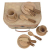 Frühstücksset aus Holz im Koffer. 3+