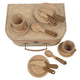 Frühstücksset aus Holz im Koffer. 3+