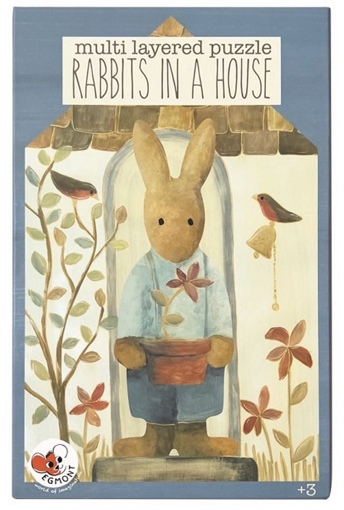 Geschichtetes Puzzle-Kaninchen. FSC-Karton. 3+