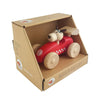 Egmont Rennwagen aus Holz mit Hund. 12x7x7