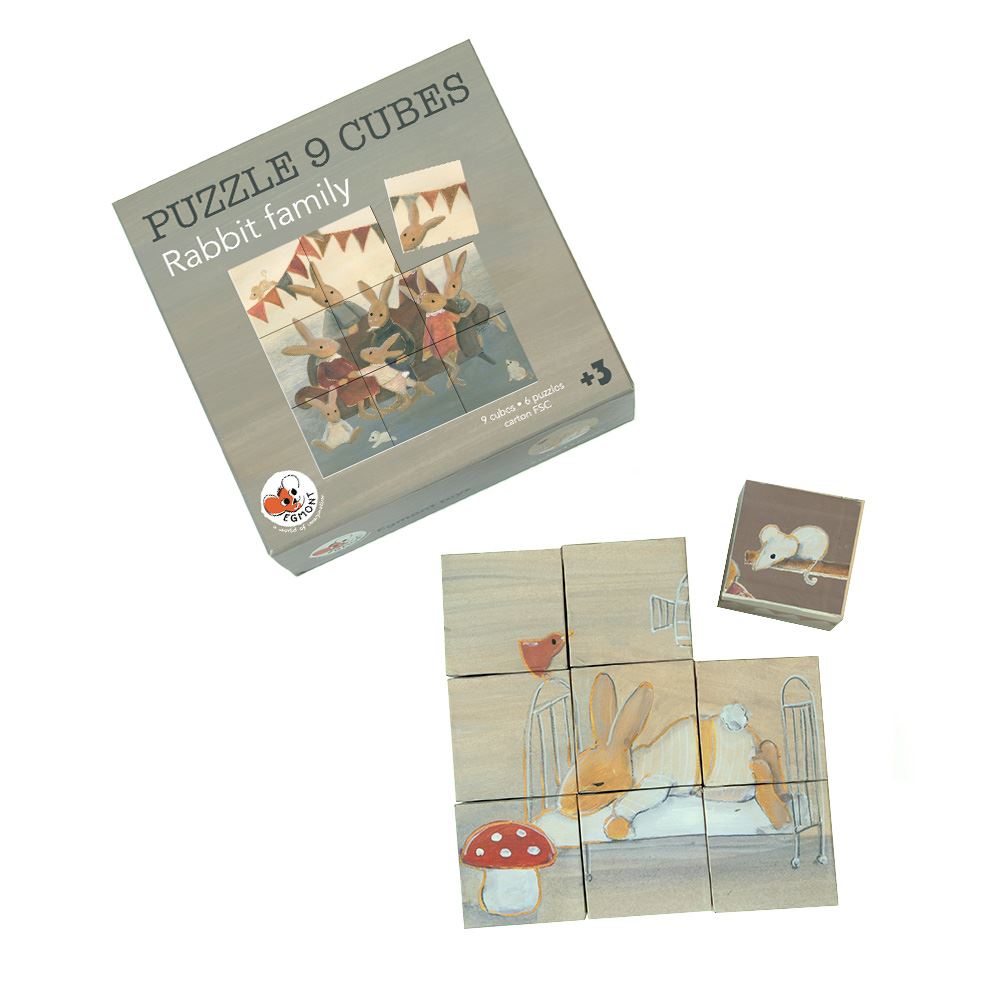 Egmont Würfelpuzzle Familie Hase. fsc