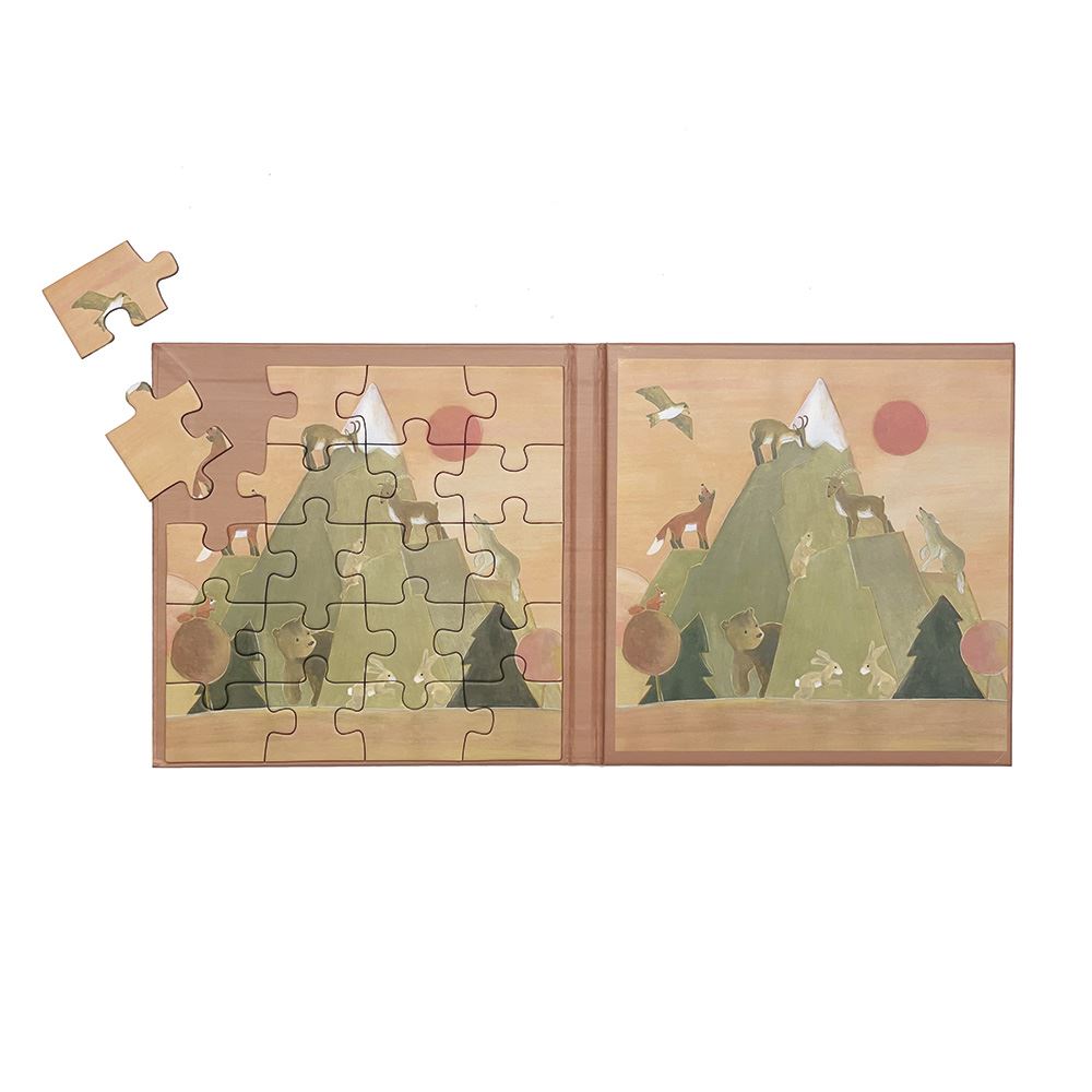 Magnetpuzzle Berge. 17,5x17,5x1cm.