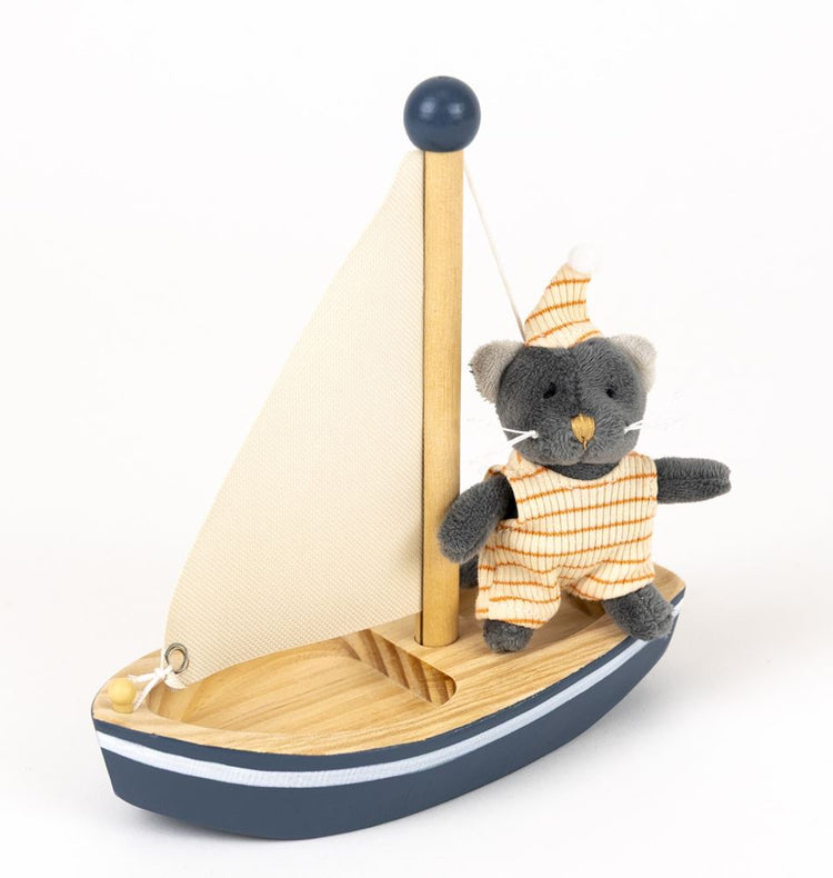 Egmont Malo, die Katze im Boot. 18x18x8