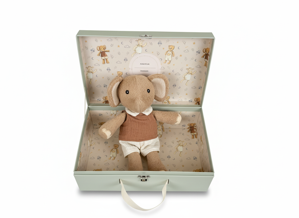 Kuscheliger Elefant, die Ollie-Geschenkbox.