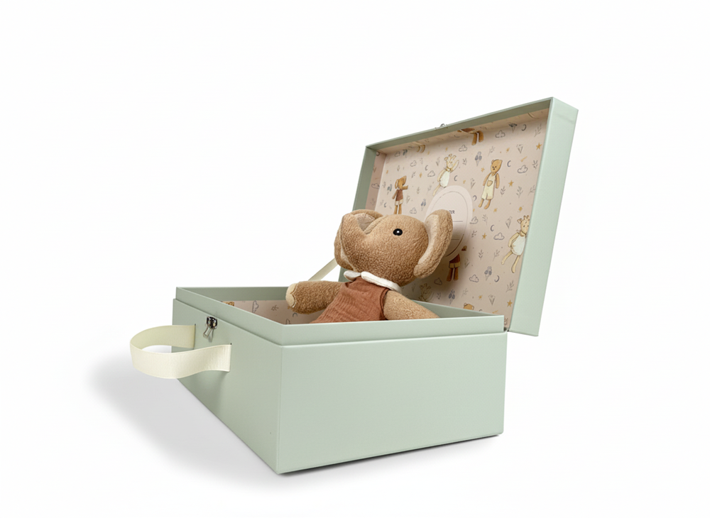 Kuscheliger Elefant, die Ollie-Geschenkbox.
