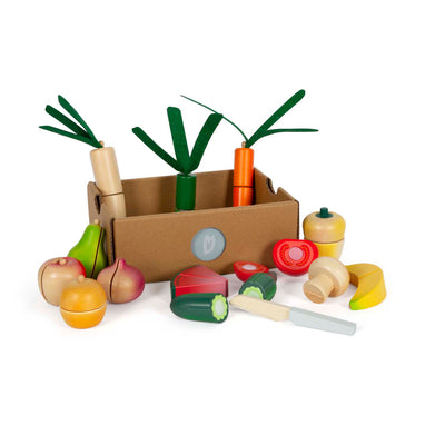 Kleiner Fuß Holz geschnittenes Gemüse Spielset frisch, 14dlg.
