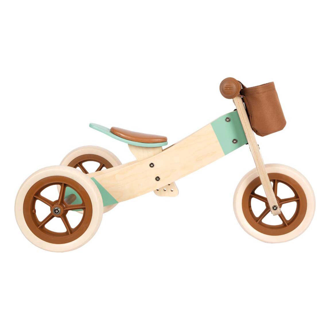 Kleiner Fuß Holz Dreiradtrike Karamellbraun