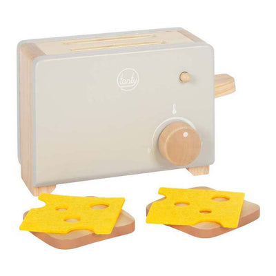 Kleiner Fuß - Holz Toaster Set grau lecker
