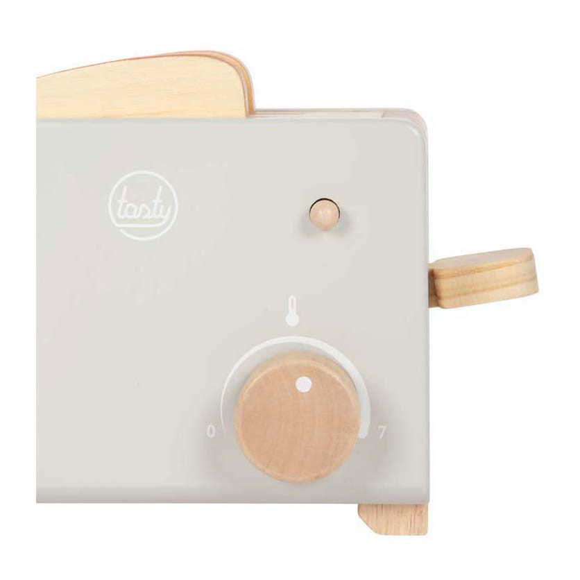 Kleiner Fuß - Holz Toaster Set grau lecker