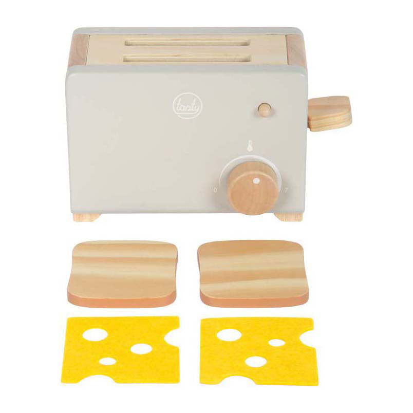 Kleiner Fuß - Holz Toaster Set grau lecker