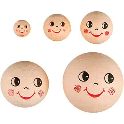 Kreativunternehmen Köpfe, d 12+18+22+30+40 mm, leichter Beige, 100 Stück 1 Box