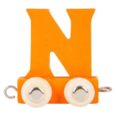 Small Foot - Wooden font orange - N - 12 pieces