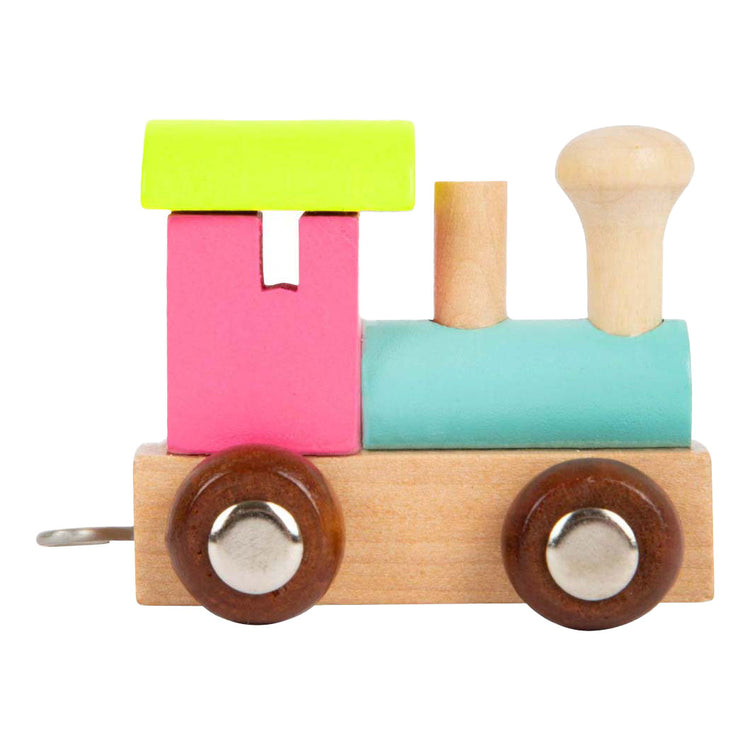 Kleiner Fuß - Holzschrift Lokomotive gefärbt - 12 Stücke