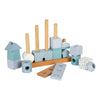 Small Foot - Stapelhaus aus Holz blau - 18-tlg.