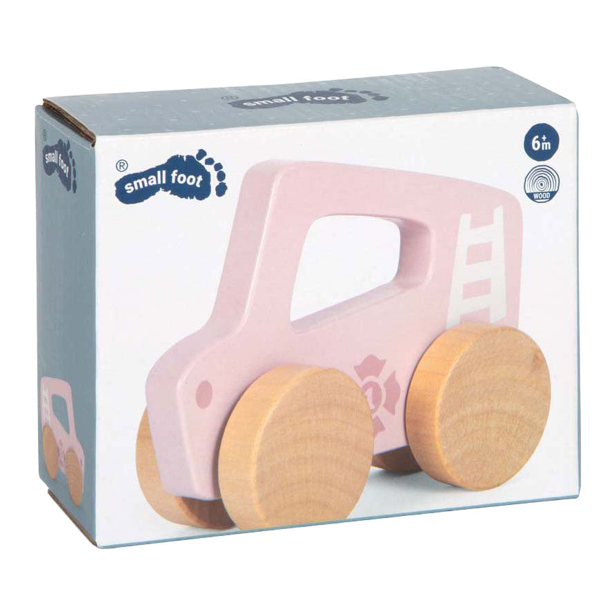 Kleiner Fuß - hölzernes Rutschauto rosa