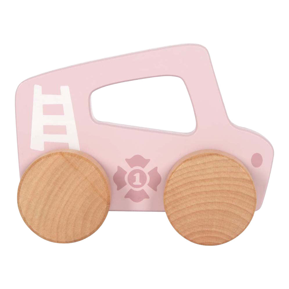 Kleiner Fuß - hölzernes Rutschauto rosa