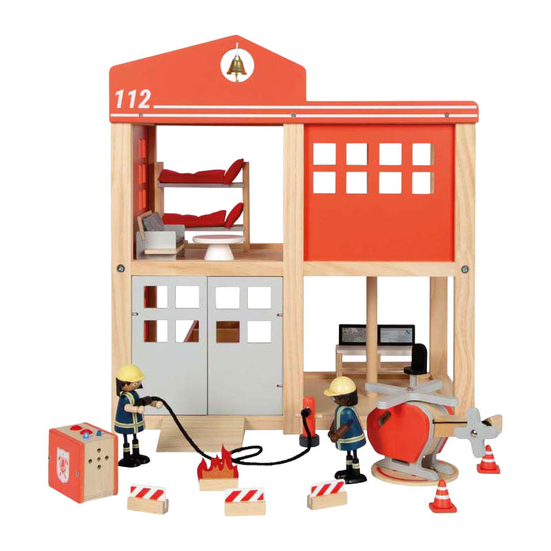 Small Foot - Große Feuerwache aus Holz mit Zubehör