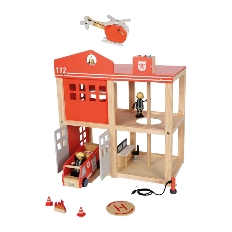 Small Foot - Große Feuerwache aus Holz mit Zubehör