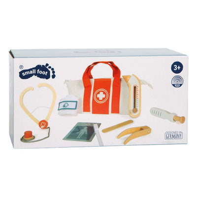 Small Foot - Arzttaschen-Spielset Rot - 8-teilig.