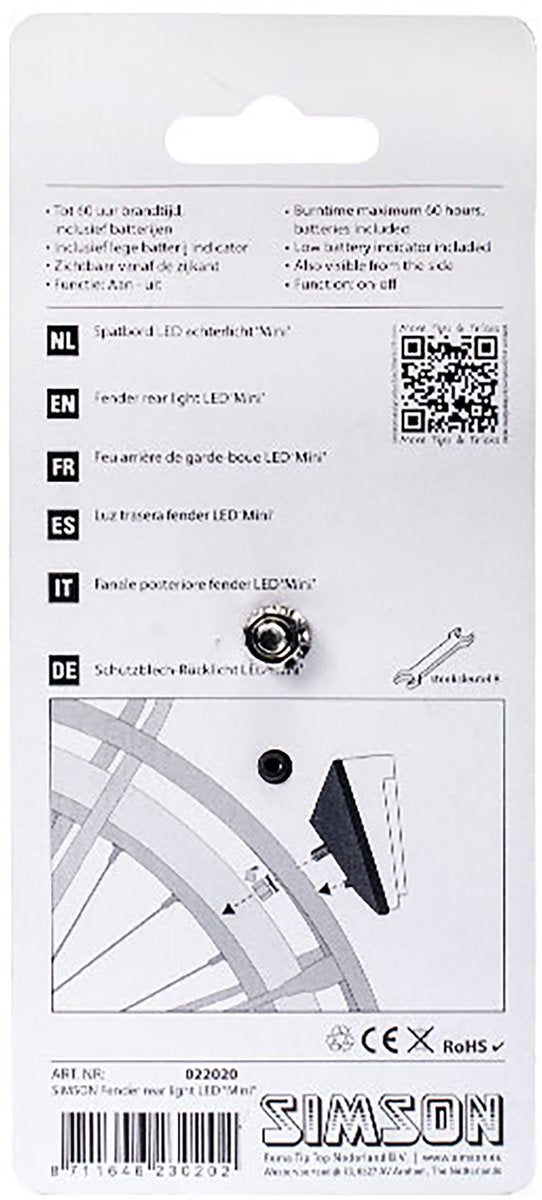 Rücklicht Mini Batterieflügel rot
