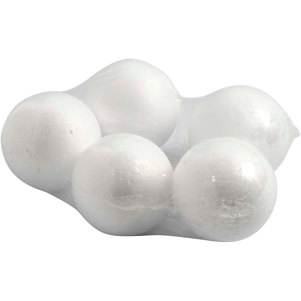Creativ Company Bälle, D 6 cm, weiß, 5 Stück 1 Box