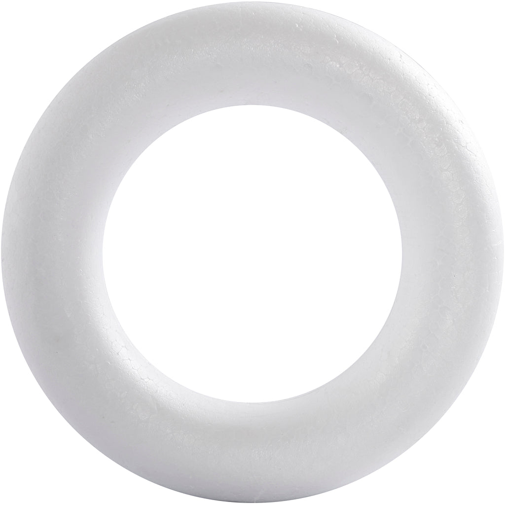 Kreativfirma Styropor Ring mit rundem Rücken, 35 cm
