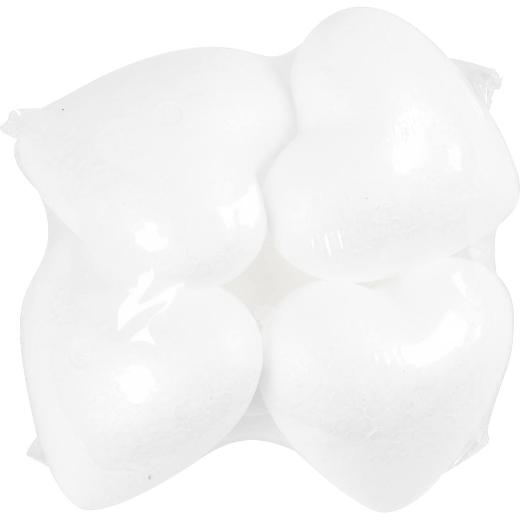 Creativ Company Herzen, H: 8 cm, T: 4,5 cm, B: 8 cm, weiß, 5 Stück 1 Box