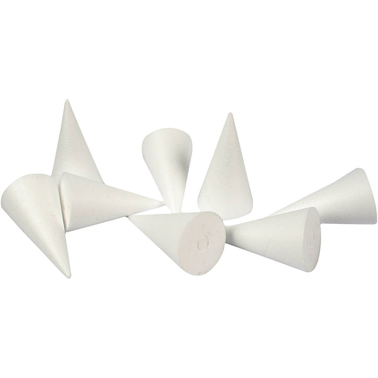 Creativ Company Kegel, H: 11 cm, T 5,5 cm, weiß, 50 Stück 1 Box